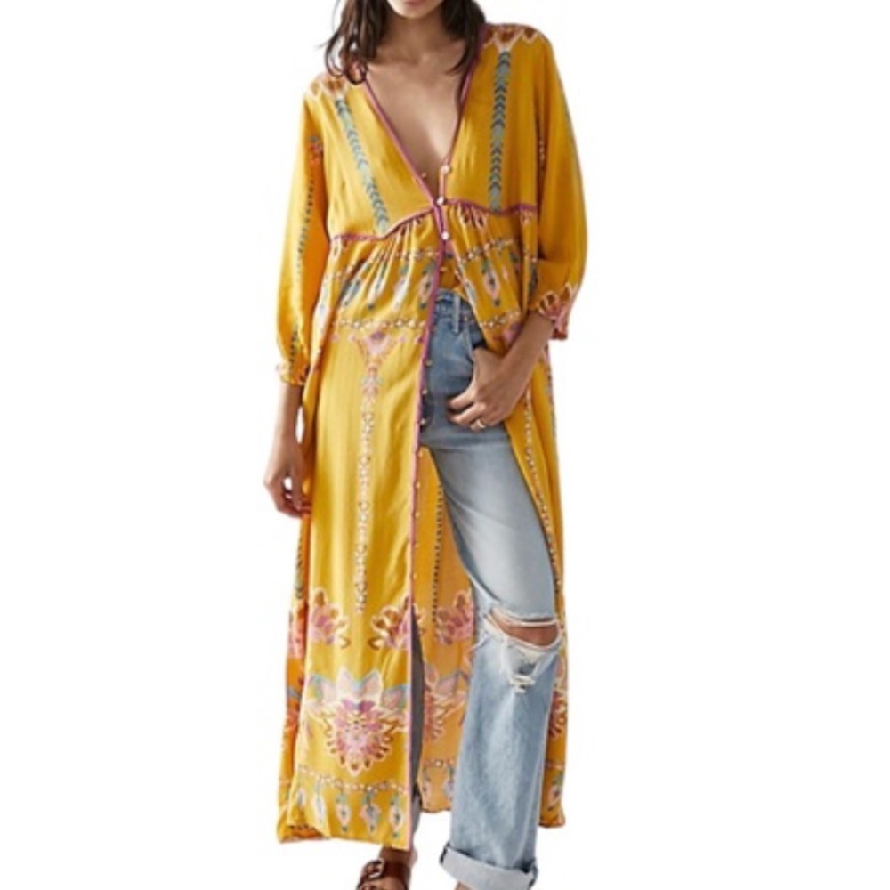 Free People Foley Maxi Dress Button-up Medium